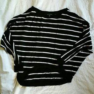 For Cynthia Black and White Dolman Sleeve Top